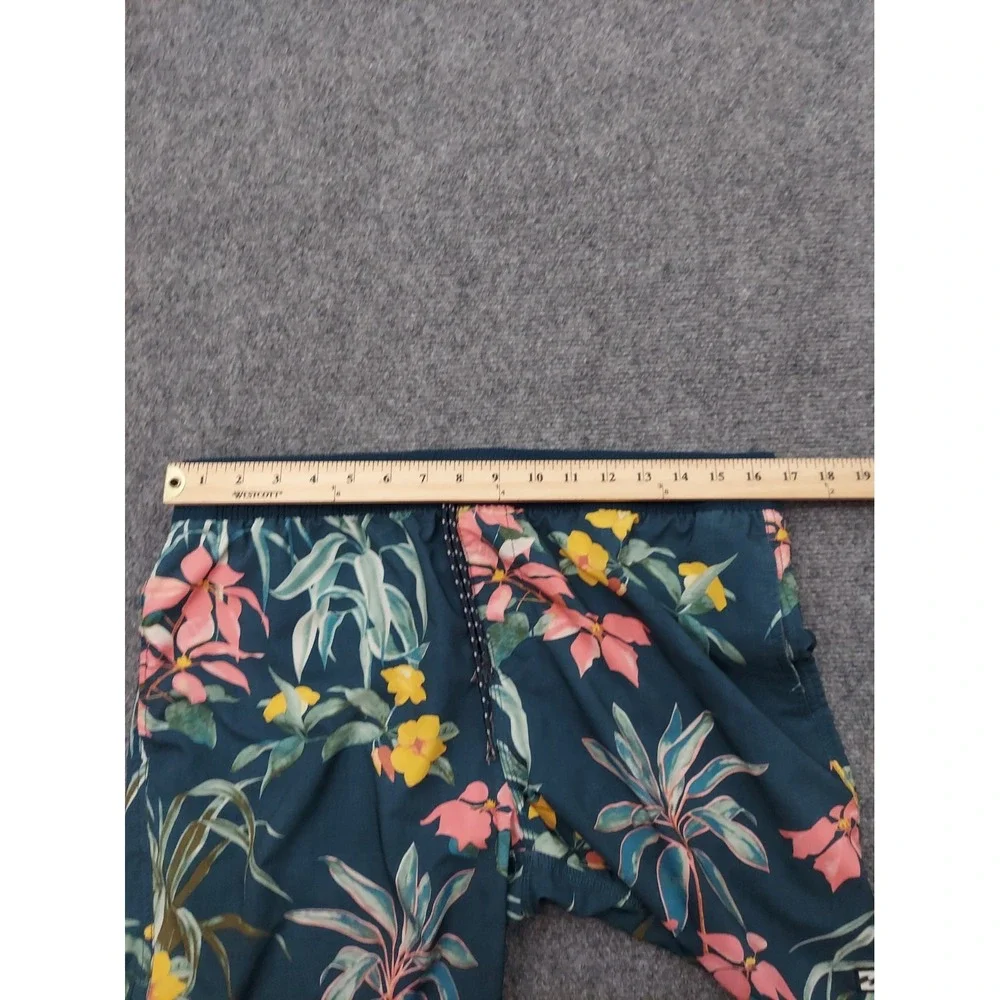 Billabong Sundays Layback Swim Trunks Mens Large Green Tropical Floral Beach
